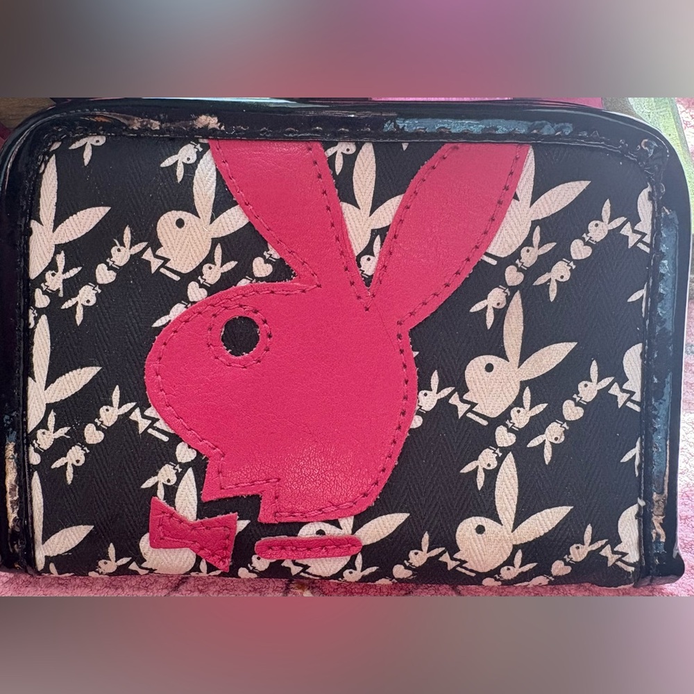 PLAYBOY Black and Pink Bunny Wallet